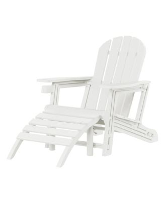 No-Tools Outdoor HDPE Patio Adirondack Chair with Patio Ottoman