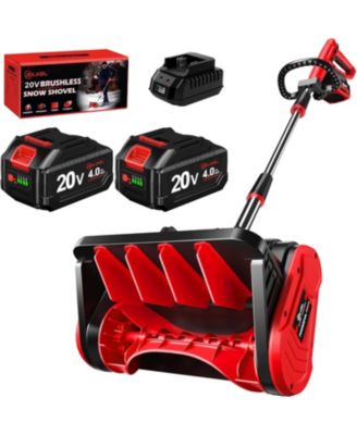 20V Cordless Snow Shovel, 13-Inch Electric Snow Thrower with Adjustable Handle, Two Batteries, Quick Charger and Scraper Bar