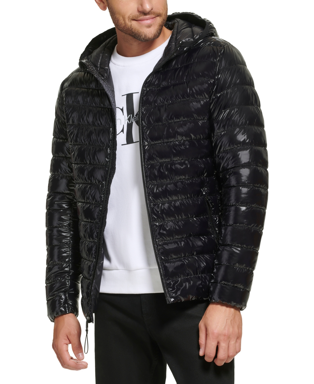 Calvin Klein Men's Hooded & Quilted Packable Jacket