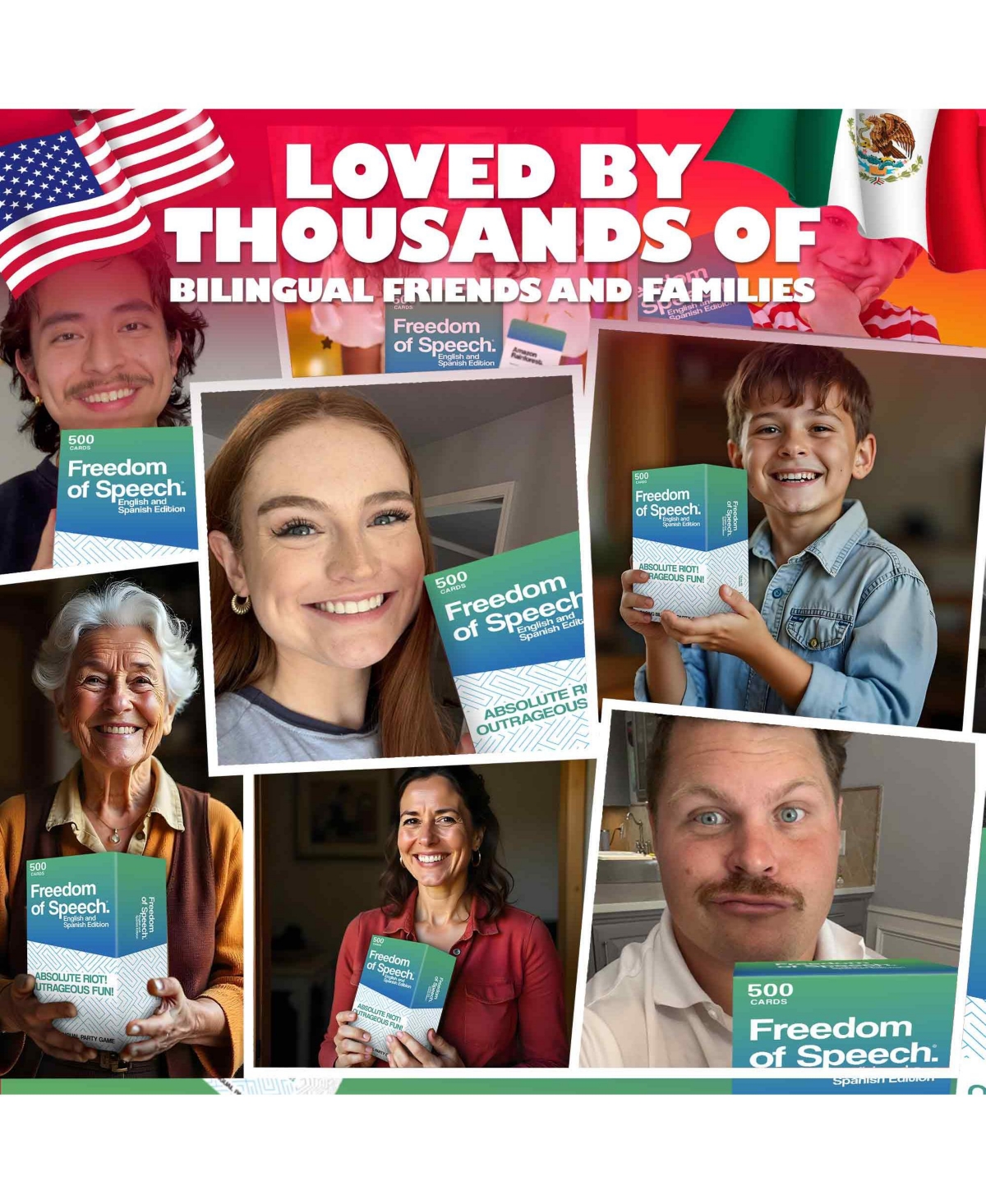 Quokka Juegos de Mesa en Espanol para la Familia – 500 Bilingual Spanish & English Card –Great for Game Nights