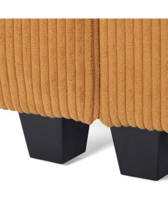 99" Modular Corduroy L-Shaped Sectional Sofa and Chaise With USB/Type-C Ports and Side Pockets