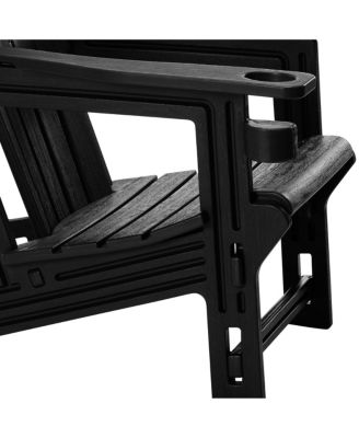 3-Piece HDPE Outdoor Patio Adirondack Chair with Ottoman and 18" Side Table Set