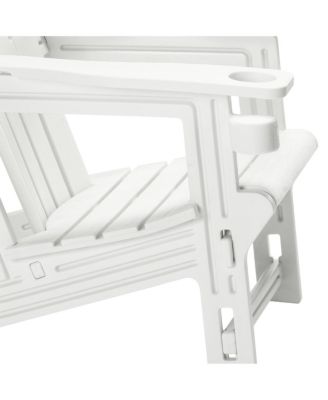 3-Piece HDPE Outdoor Patio Adirondack Chair with Ottoman and 18" Side Table Set