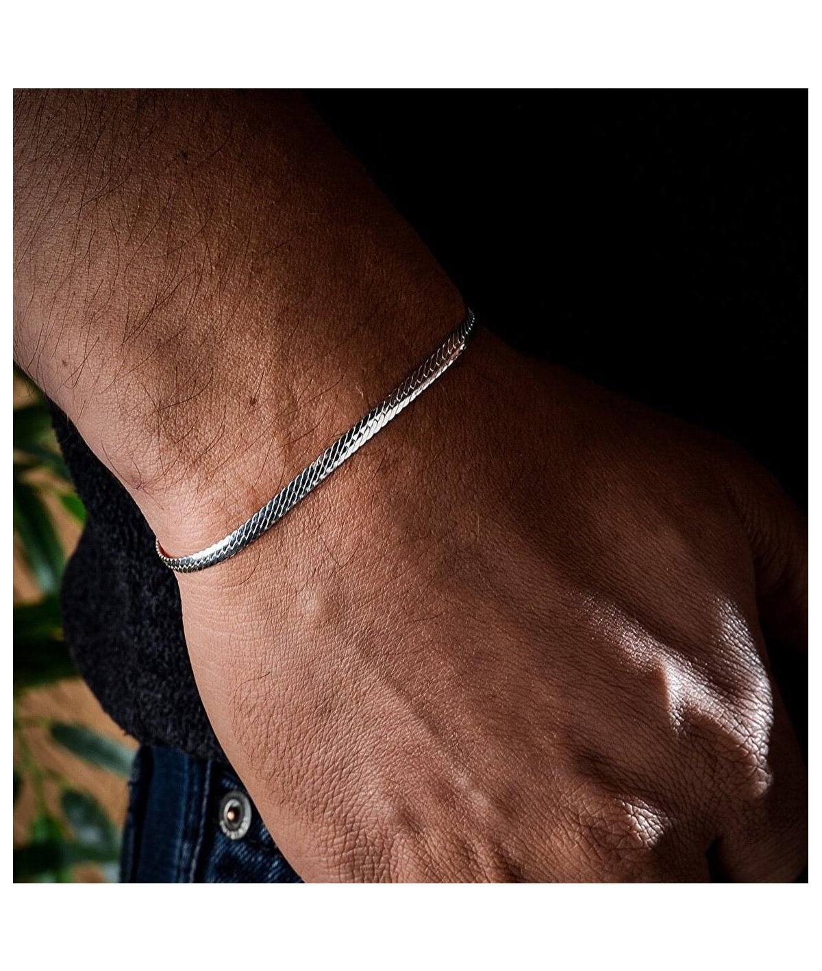 Spero London Italian Sterling Silver Herringbone Bracelet