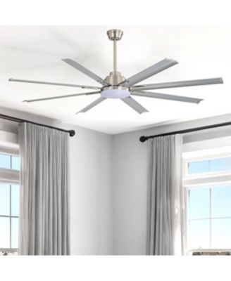72-inch Standard Industrial Sand Nickel 8-Blade LED Ceiling Fan with Remote and Intelligent Control and Voice Function