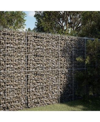 Gabion Basket Silver Galvanized Iron Wire 39.4 x 39.4 x 78.7 in