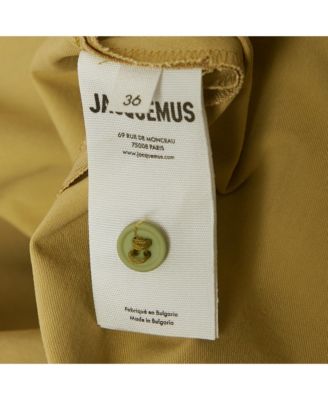 Women's Green Cotton Blend Draped Le Raphia Shirt Dress