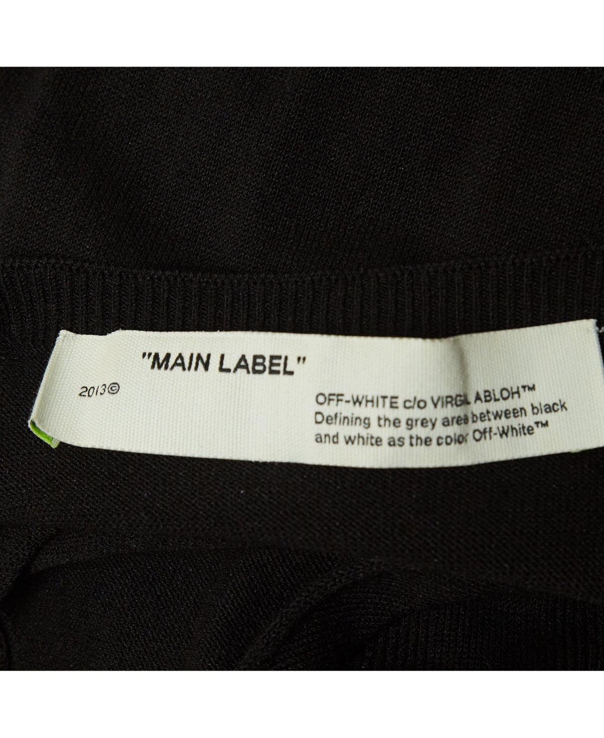 Pre-Owned Off-White Women's Black Rib Knit Logo Strap Fitted Short Dress