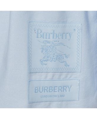 Women's Blue Cotton Belted Short Shirt Dress