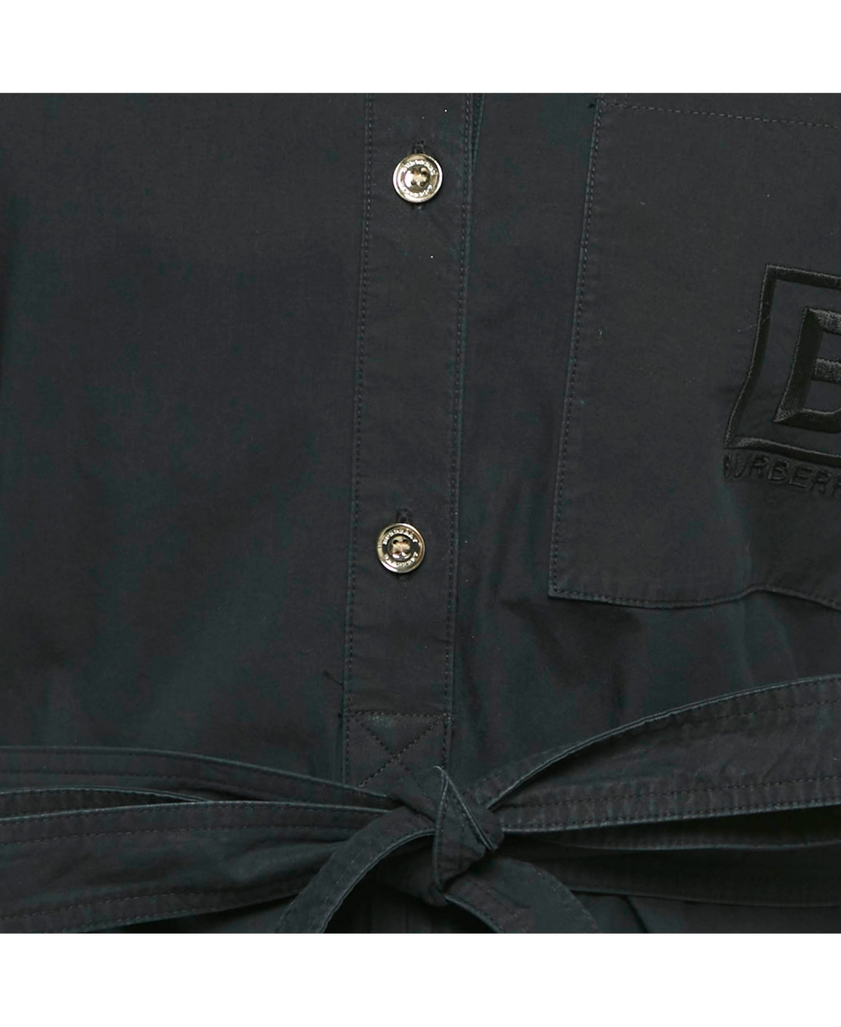 Pre-Owned Burberry Women's Navy Blue Cotton Belted Mini Dress