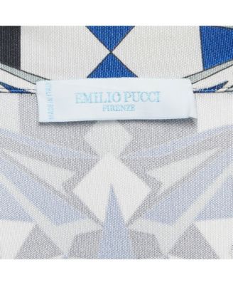 Women's Firenze White Printed Silk Short Dress