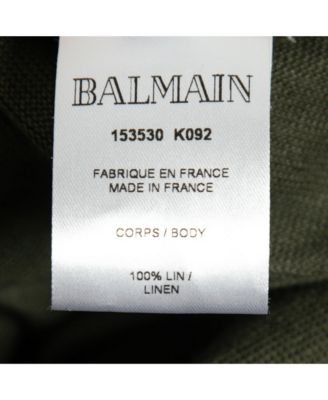 Women's Kaki Green Knit Button-Embellished Belted Mini Dress