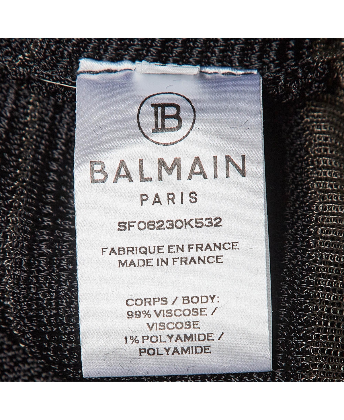 Pre-Owned Balmain Women's Black Open Knit Long Sleeve Mini Dress