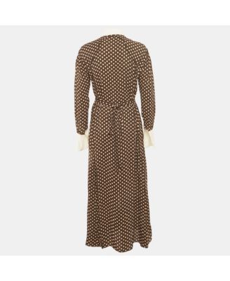 Women's Pre-Owned Chlo&eacute Brown Printed Crepe & Silk Maxi Dress