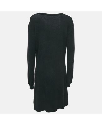 Women's Black Stretch Knit Little Black Midi Dress