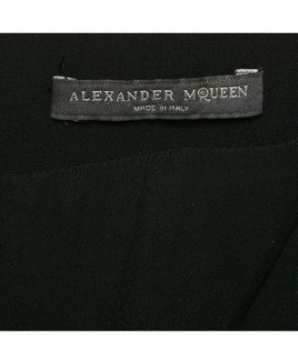 Women's Pre-Owned Alexandre Mcqueen Black Crepe Cowl Neck Detail Knee-Length Dress