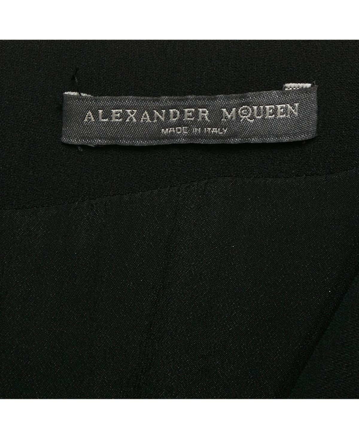 Pre-Owned Alexander Mcqueen Women's Pre-Owned Alexandre Mcqueen Black Crepe Cowl Neck Detail Knee-Length Dress