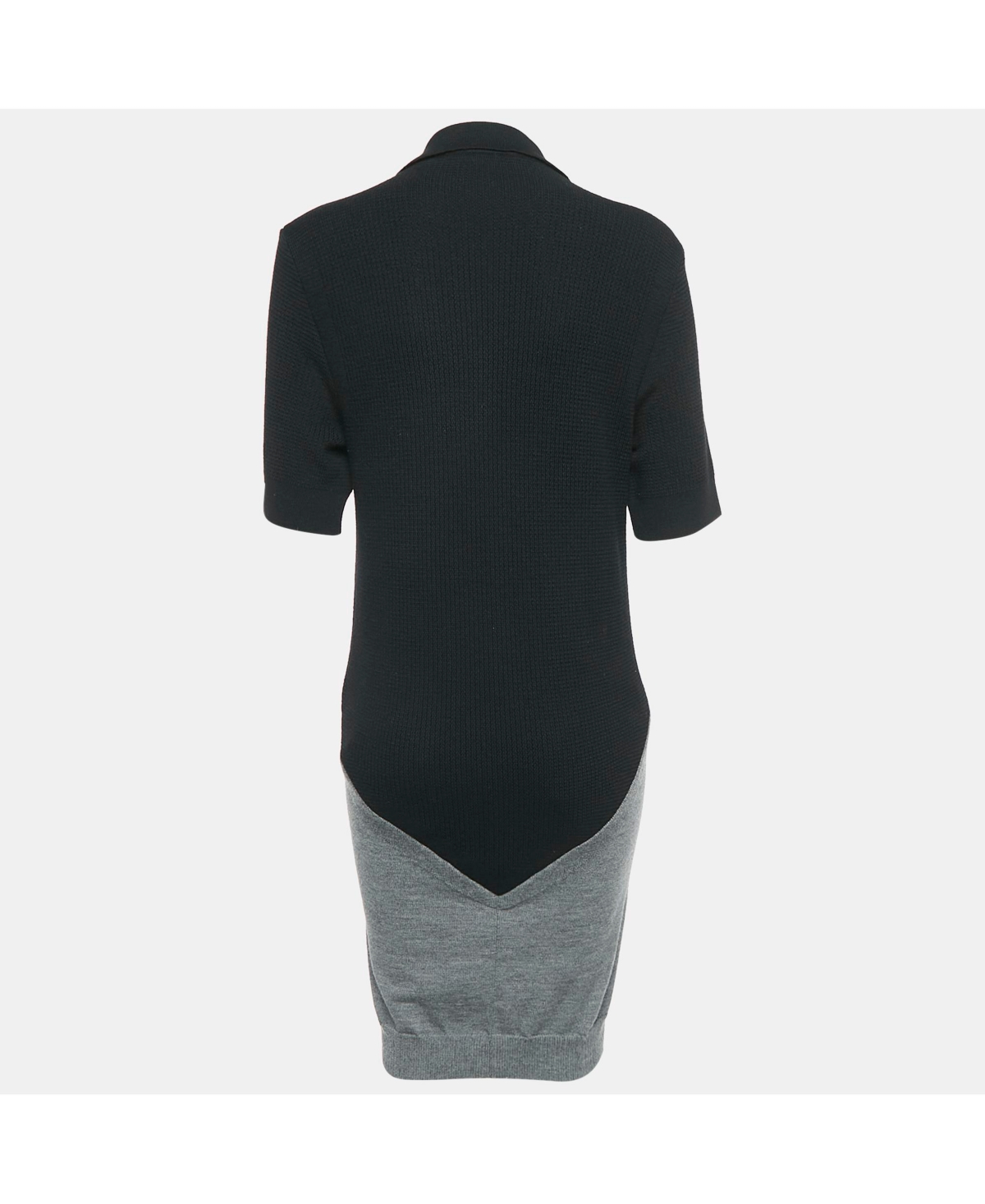Pre-Owned Balenciaga Women's Monochrome Rib Knit T-Shirt Dress