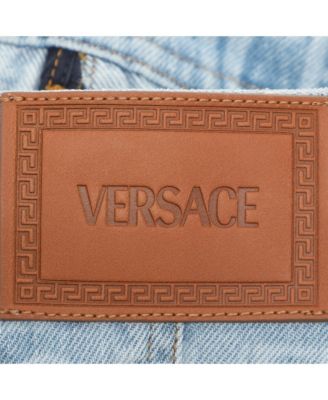 Women's Blue Logo Print Denim Strapless Mini Dress