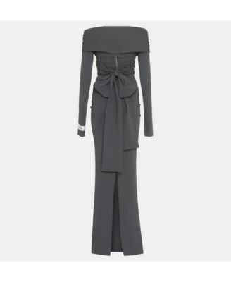Women's X Kim Grey Jersey Off-Shoulder Maxi Dress