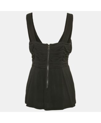 Women's London Black Jersey Draped V-Neck Top