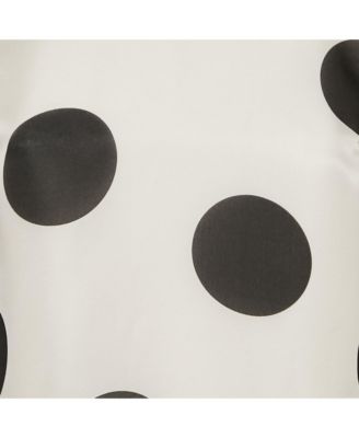 Women's Napoli White Polka Dots Print Organza Shift Short Dress