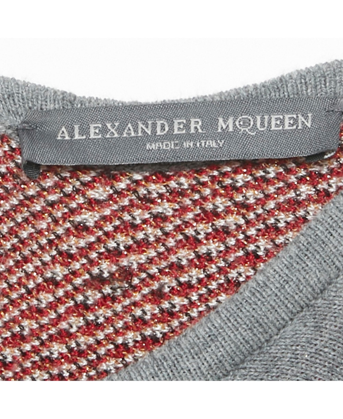 Pre-Owned Alexander Mcqueen Women's Grey Floral Jacquard Knit Mini Dress