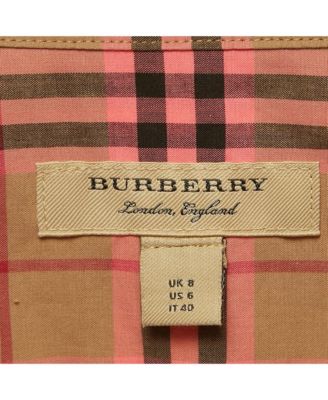 Women's Beige /pink Checkered Print Cotton Short Shirt Dress