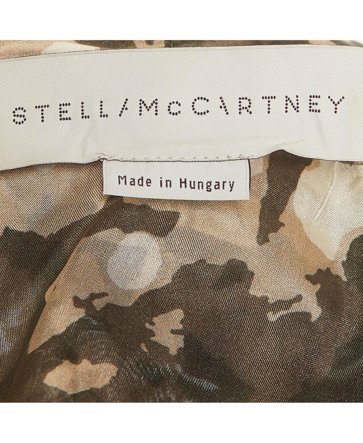 Pre-Owned Stella Mccartney Women's Green Camouflage Print Silk Mini Dress