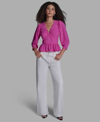 Women's Long-Sleeve Peplum Top