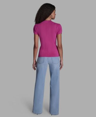 Women's Tulip Sleeve Cinch Waist Pull-On Top