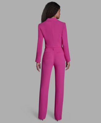 Women's Cropped Double Breasted Collared Jacket