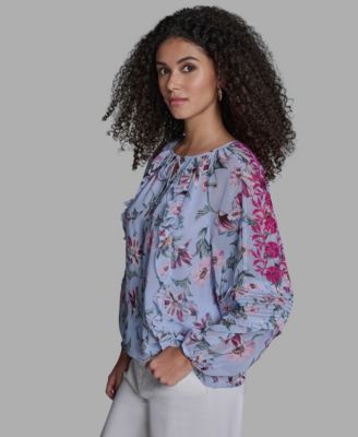 Women's Long-Sleeve Tie Detail Pull-On Top