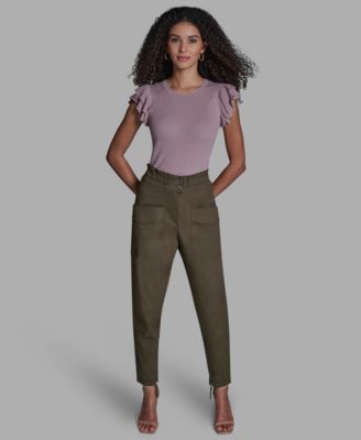 Women's Crewneck Ruffle Sleeve Sweater Top