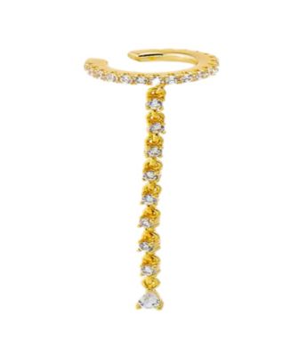 by Adina Eden Cubic Zirconia Gold Plated Tennis Drop Cuff Earrings - Macy's