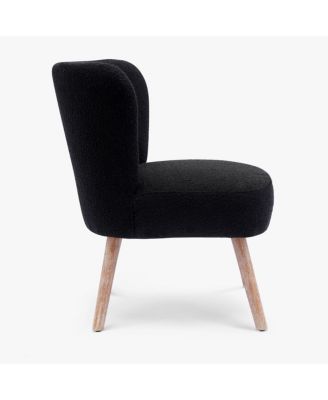 4 Piece  Upholstered Boucle Accent Chair and Ottoman Sets