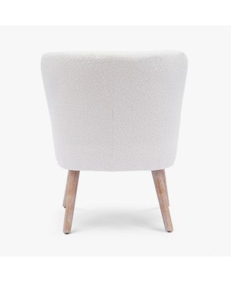 4 Piece  Upholstered Boucle Accent Chair and Ottoman Sets