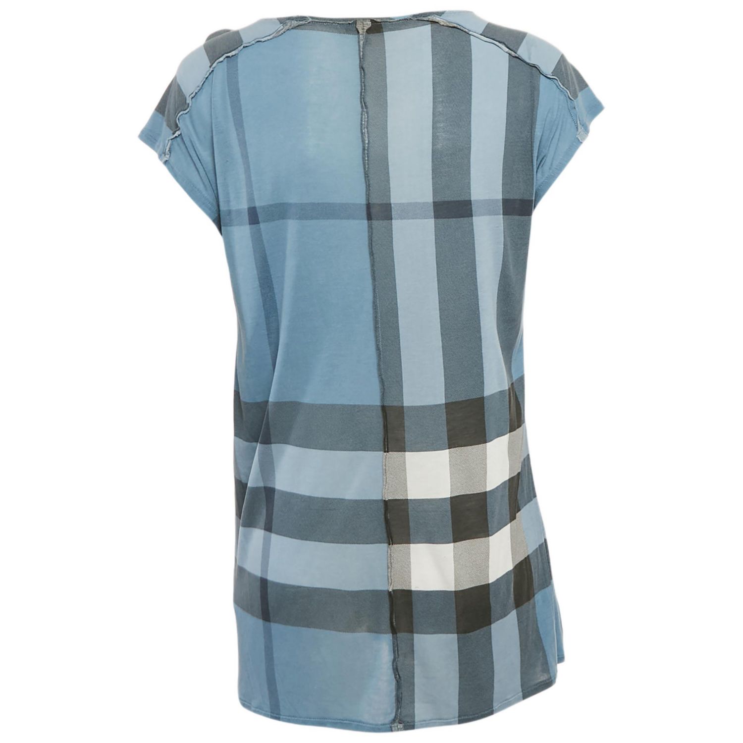 Women's Brit Blue Plaid Print Modal Knit Top