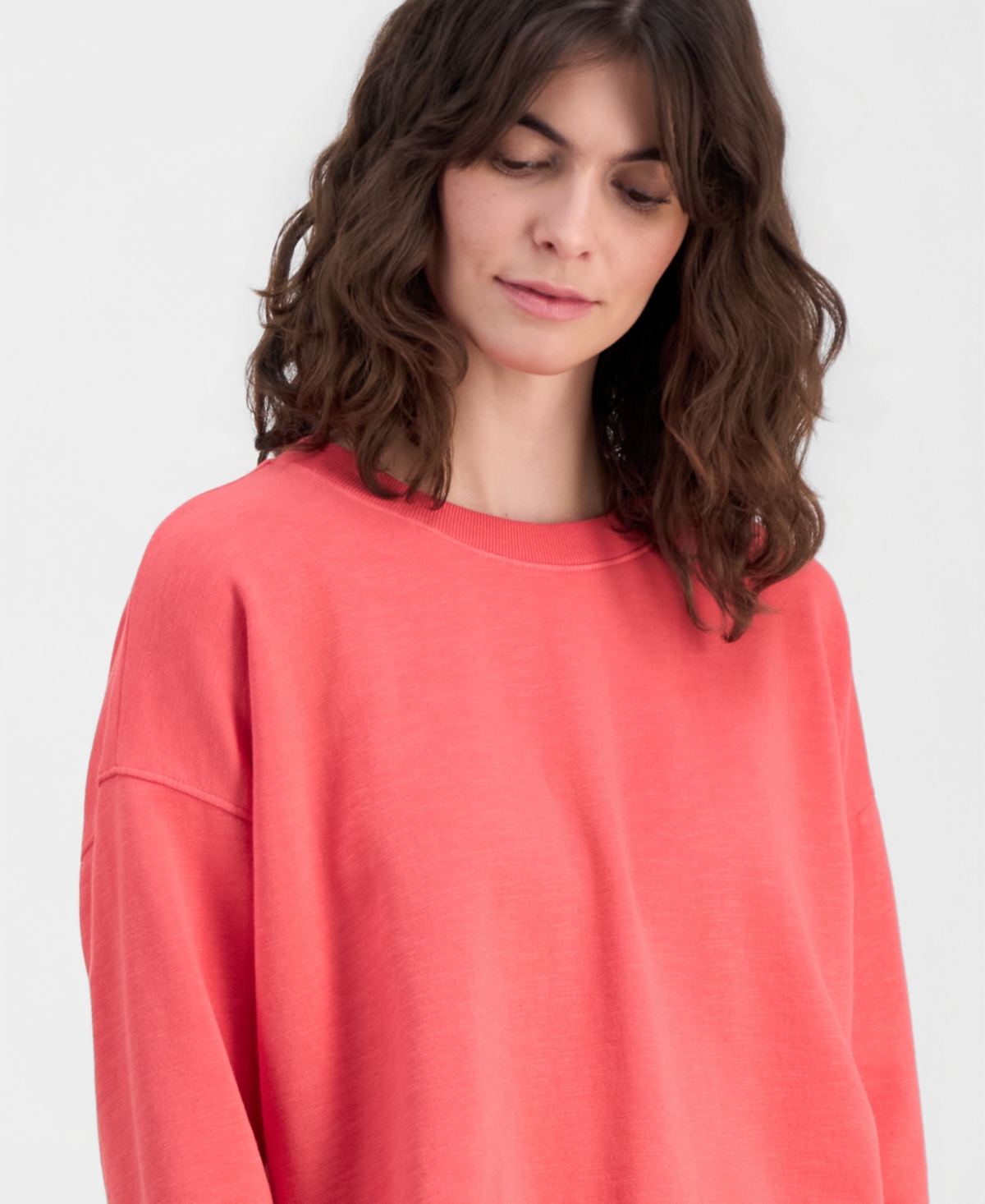 Eileen Fisher Women's Crewneck Drop-Shoulder Cotton Sweatshirt