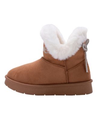 Girls' 1-13 Rhinestone Bow Details Winter Boots