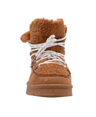 Girls' 1-13 Lace-Up Logo Charm Winter Boots