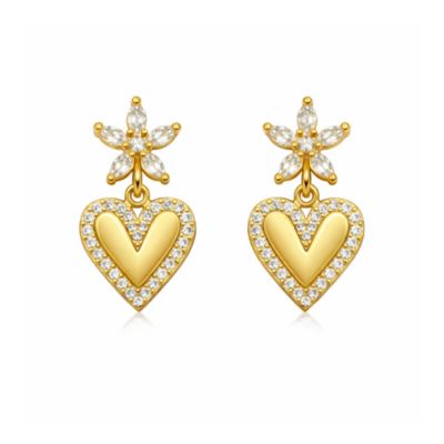 Bloom Heart Drop Earrings