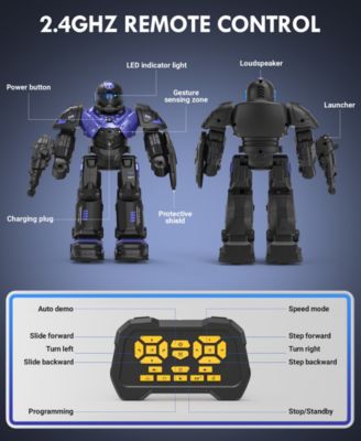 RC Robot Toys, Gesture Sensing Programmable RC Robot Toy, Talking, Dancing Rechargeable Intelligent Remote Control Robot