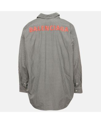 Women's Monochrome Gingham Cotton Oversized Shirt