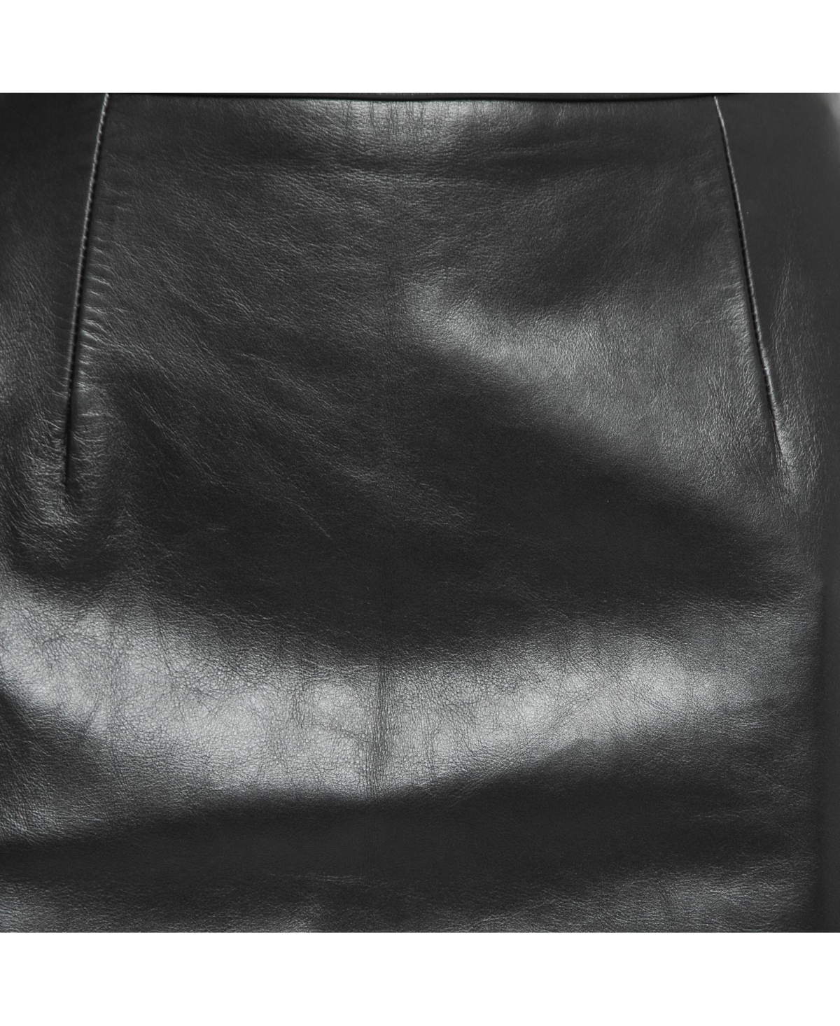 Pre-Owned Burberry Women's Black Leather Step-Through Pencil Skirt