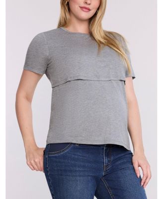 Women's Crewneck Short Sleeve Nursing Tee - Motherhood Maternity