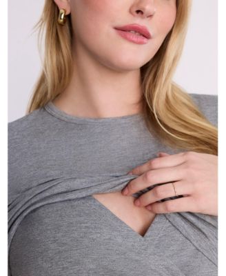 Women's Crewneck Short Sleeve Nursing Tee - Motherhood Maternity