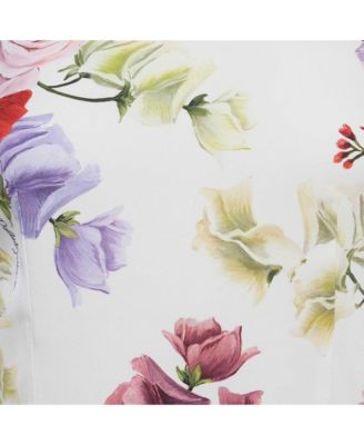 Women's Floral Print Silk Sleeveless Top