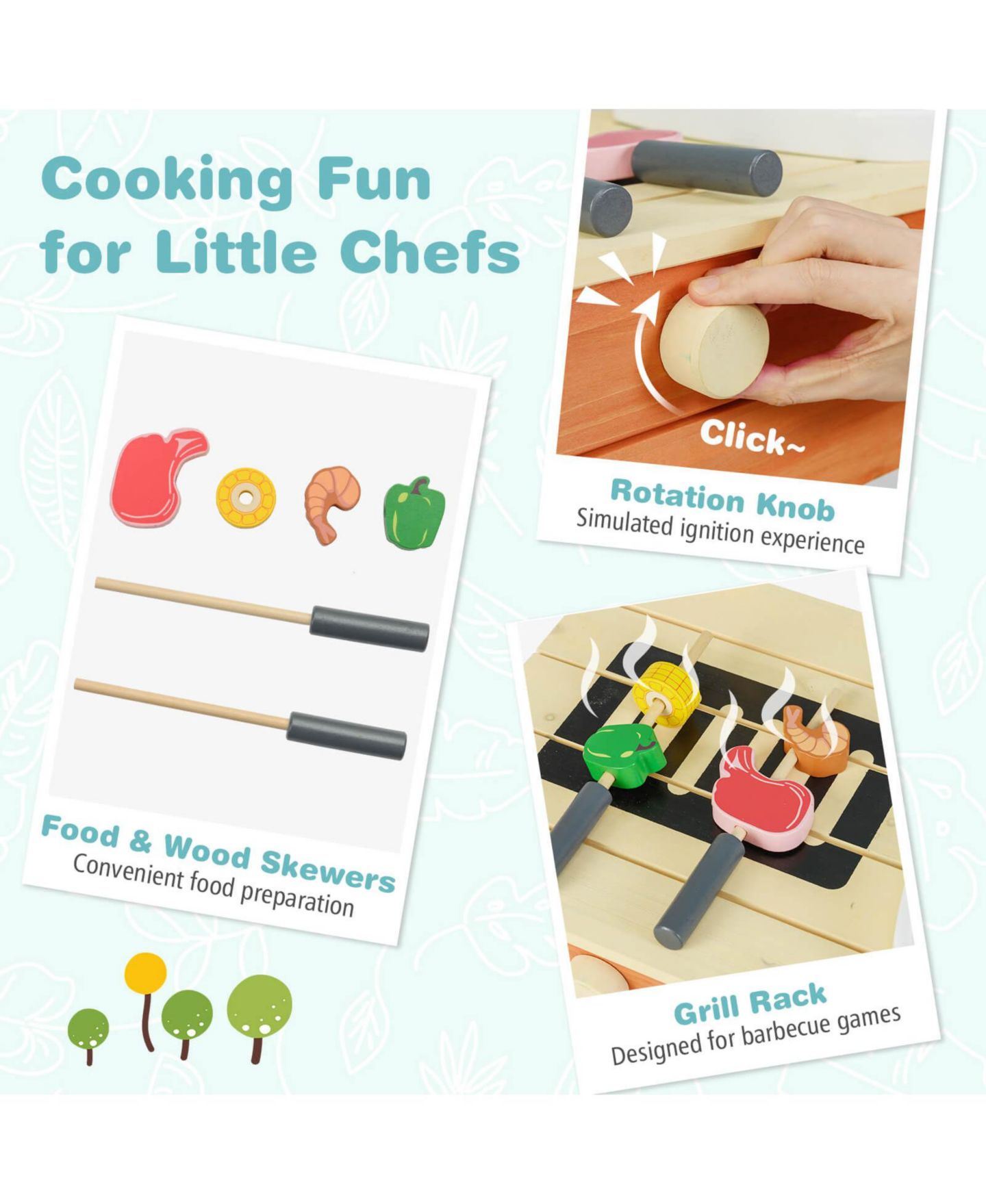 Детская игрушка Costway Water Play Wooden Mud Kitchen, Ages 3-8, цвет: Assorted Pre-Pack — фото 7