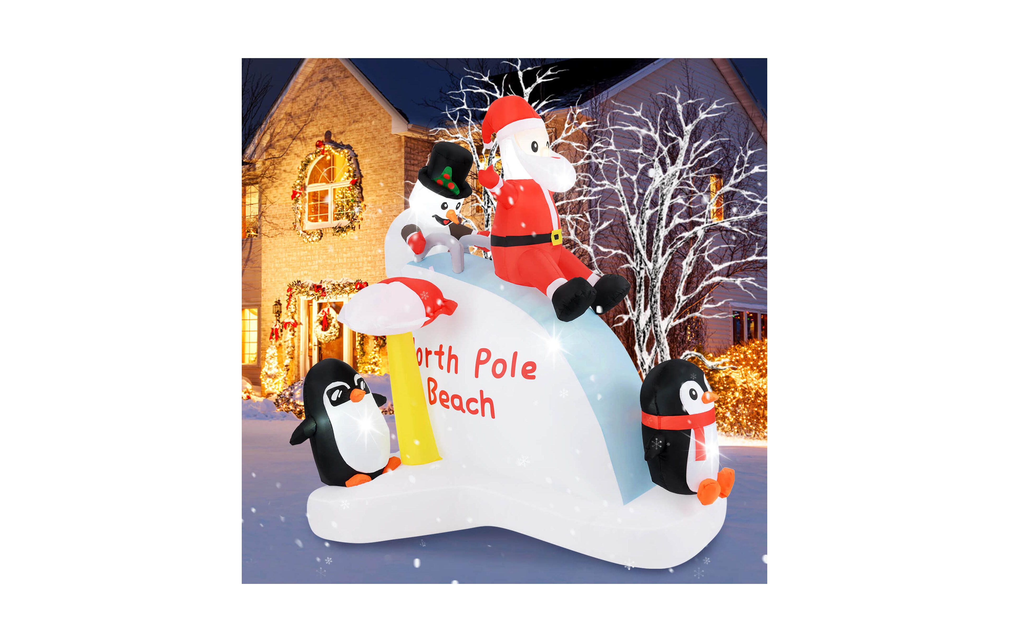 Costway 6 Ft Christmas Inflatable with Led lights Indoor/Outdoor Lighted Xmas Inflatable